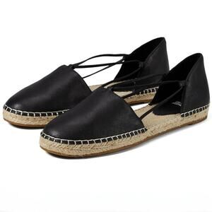 Eileen Fisher Lee black leather espadrille - $155